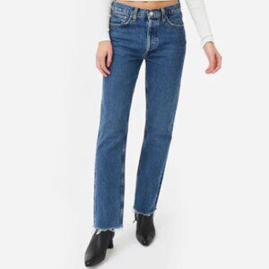 Agolde Blue Straight Leg Jeans